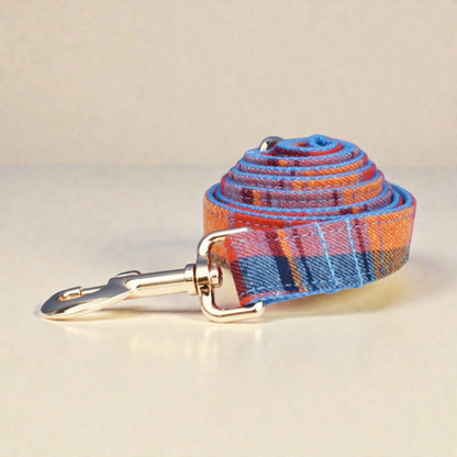 Tartan Dog Lead – Blue