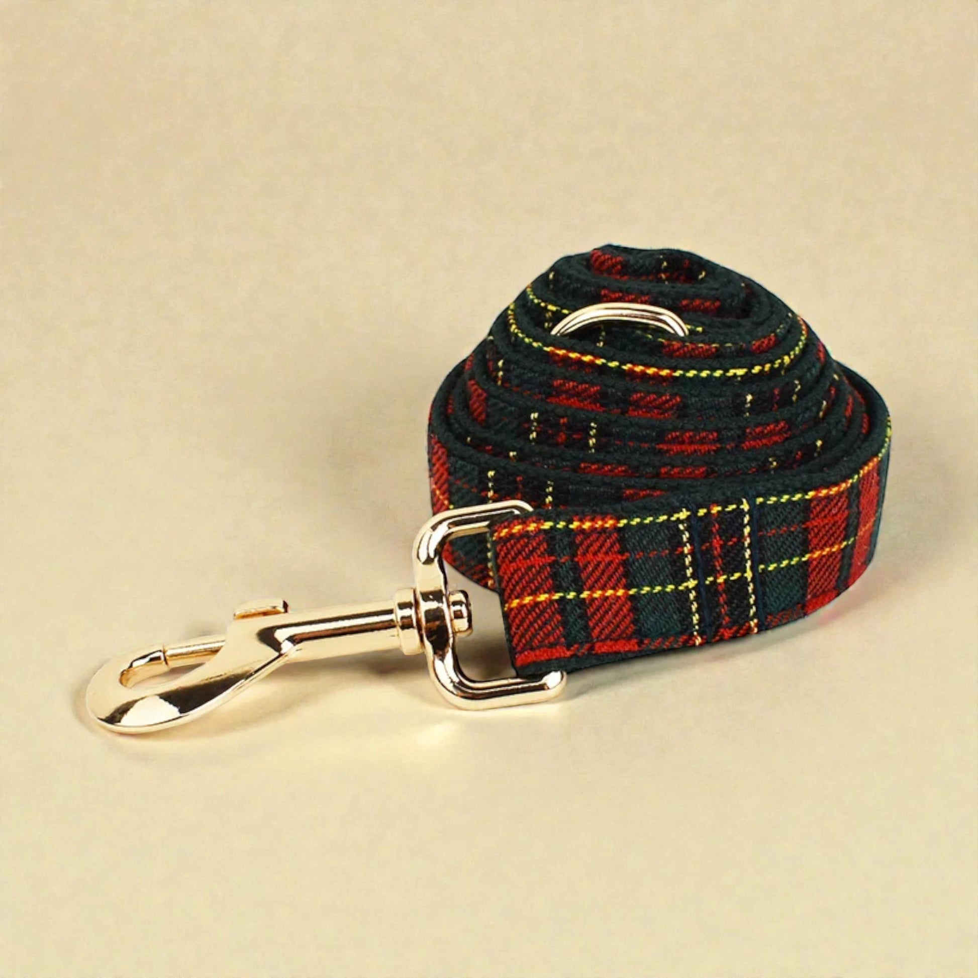 tartan highland red dog lead