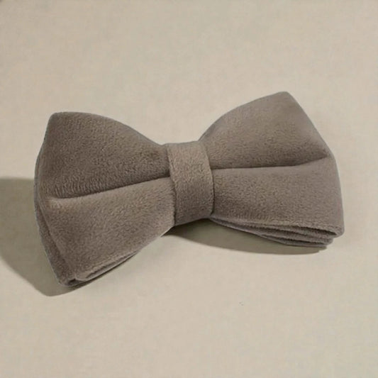 Grey bow tie on a beige background
