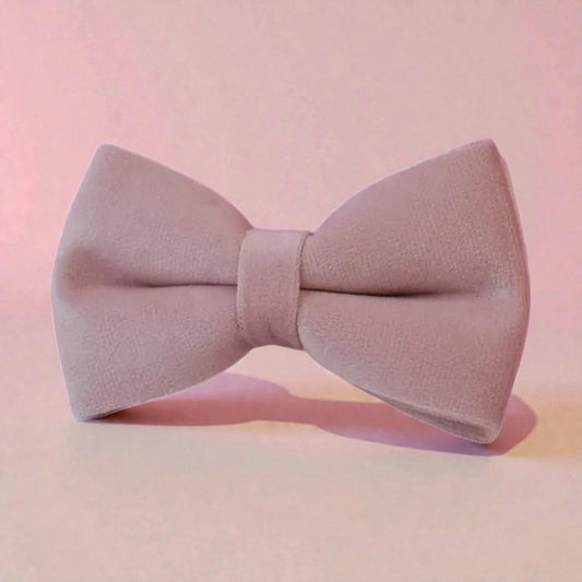 Pink bow tie on a beige background